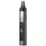 Silver gradient XMax V4 Pro dry herb vaporizer with the digital display illuminated