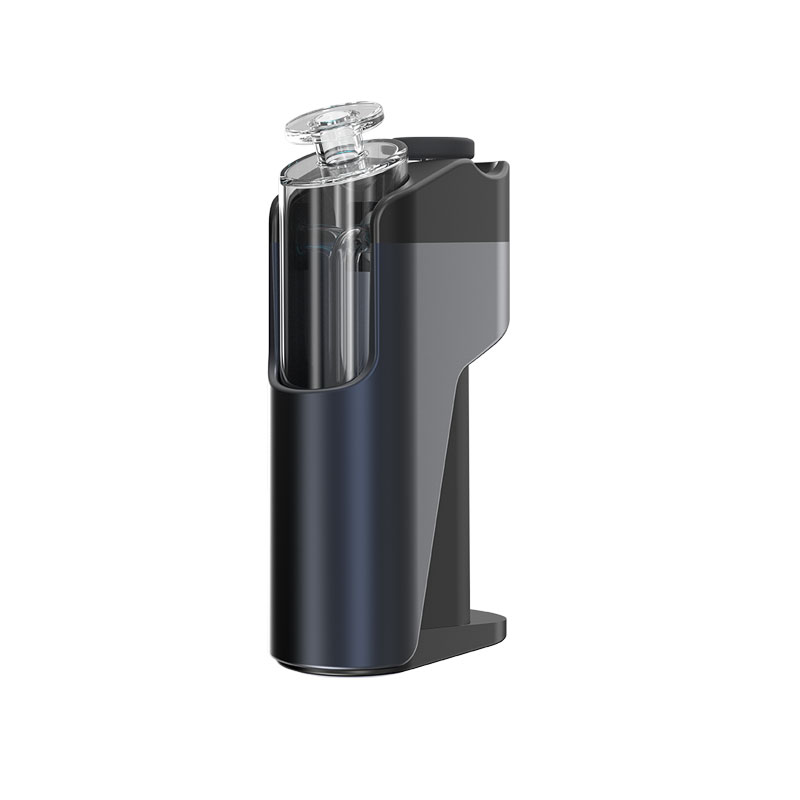 Rear angle of the Dr. Dabber Switch GO with glass water attachment installed