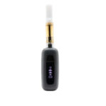 Front view of the black G Pen 510 OG battery fitted with a gold 510-thread cartridge