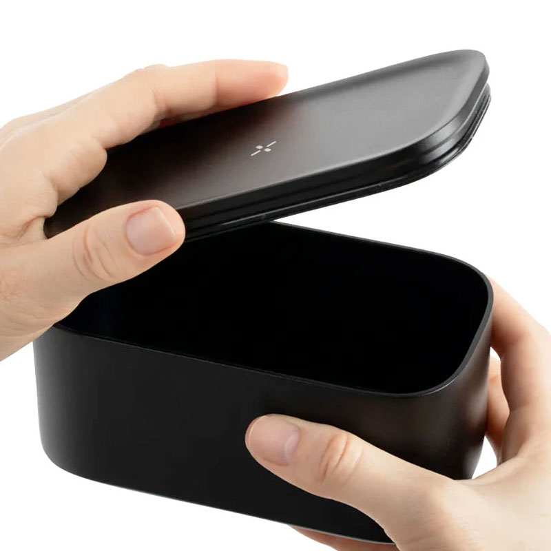 PAX Large Stash Jar being opened to show the large aluminium storage compartment