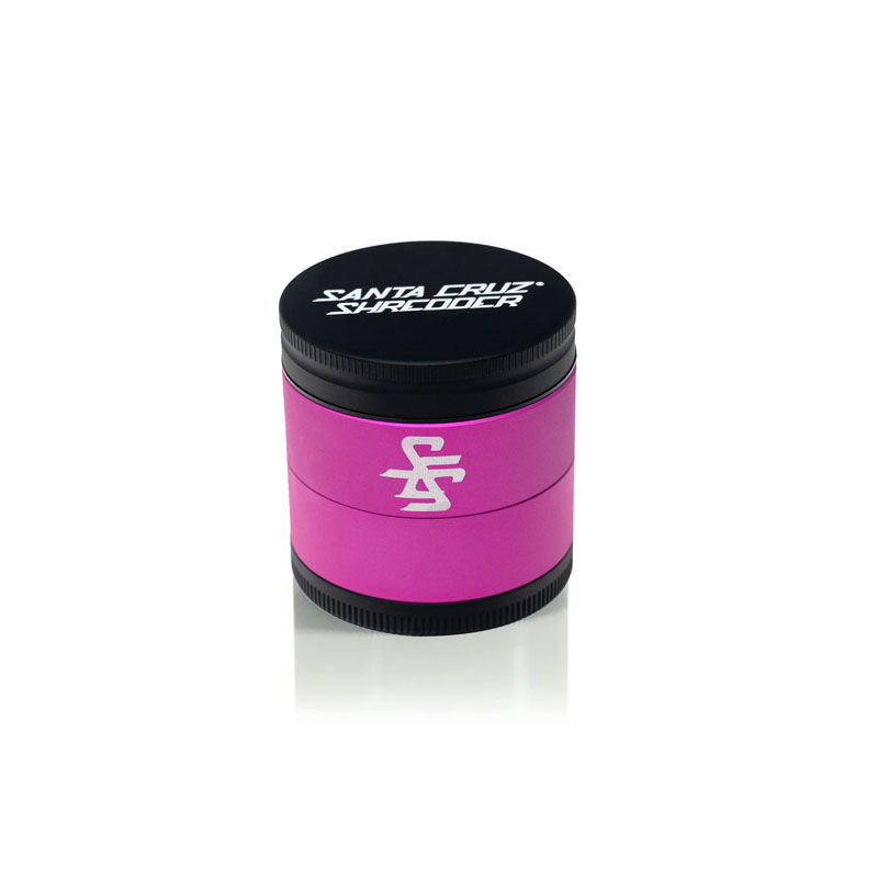 Santa Cruz Shredder Split Series pink and black 4 piece herb grinder closed