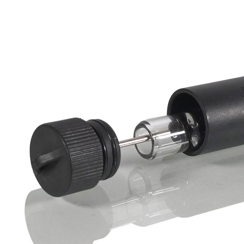Black Santa Cruz Shredder Hemp Dugout with removable cap, metal cleaning poker and glass one hitter