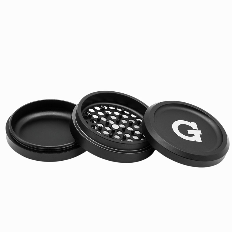 G Pen 3-Piece Slim Grinder separated into its three sections