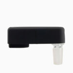 Side profile of the G Pen Micro 2 Rig Adapter showing its black silicone body and 14mm glass connection