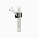 Clear glass G Pen Micro 2 Sidecar Showerhead Bubbler showing the internal showerhead percolator and angled mouthpiece
