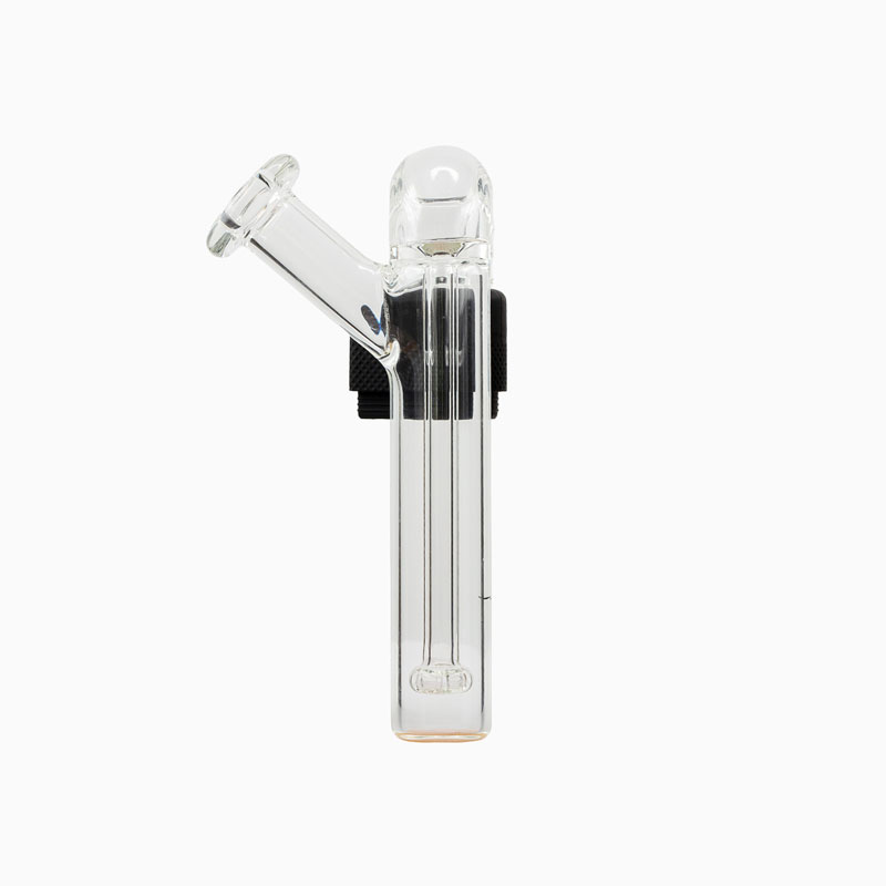 Clear glass G Pen Micro 2 Sidecar Showerhead Bubbler showing the internal showerhead percolator and angled mouthpiece