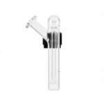 Rear view of the G Pen Micro 2 Sidecar Showerhead Bubbler showing its internal glass tube and silicone connector