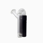 Side profile of the clear glass Sidecar Showerhead Bubbler fitted onto the G Pen Micro 2 Vaporizer