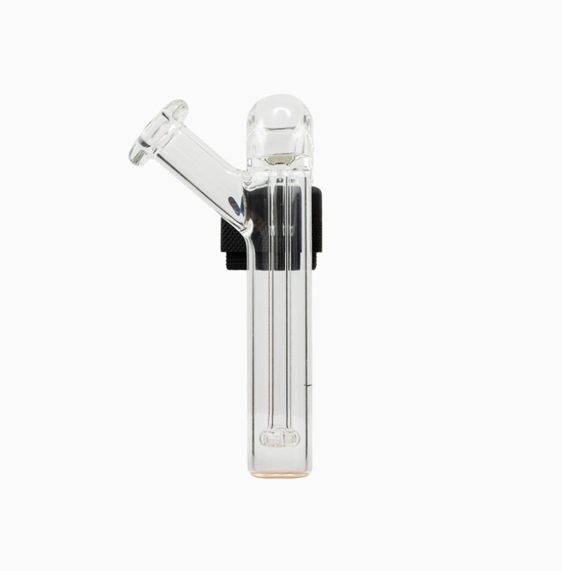 Clear glass G Pen Micro 2 Sidecar Showerhead Bubbler showing the internal showerhead percolator and angled mouthpiece