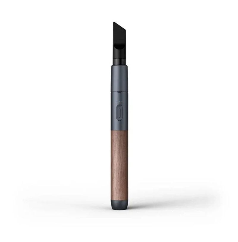 Front view of the Vessel Craftsman 510 Battery showing its slim design, walnut wood body, control button and black mouthpiece